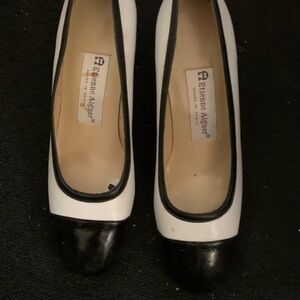 Etienne Aigner Black and White Heels
